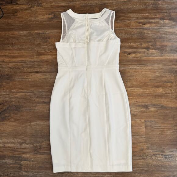 White House Black Market NWT size 4 cream knee length sleeveless sheath dress - Picture 11 of 14